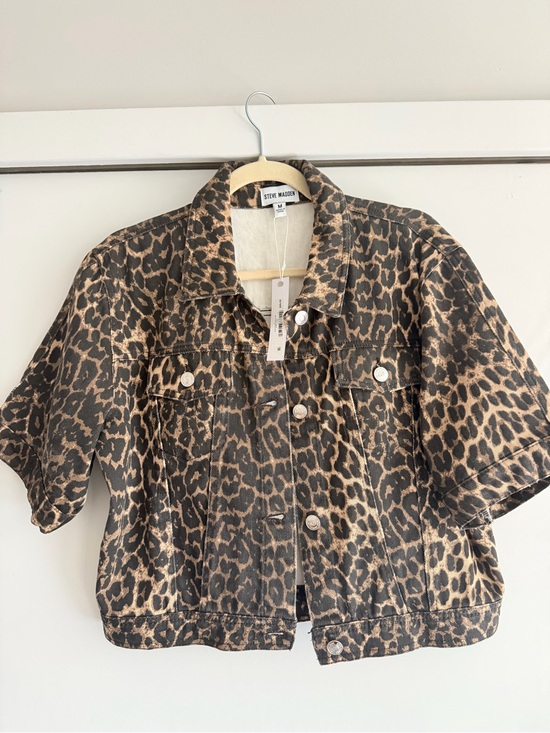 Steve Madden Tops - Steve Madden Leopard-Print Jacket in Brown and Black